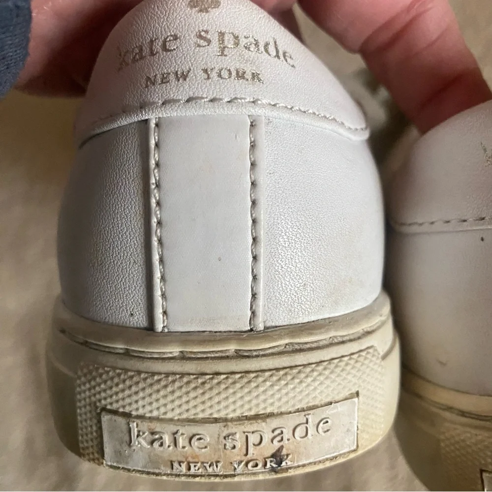 Kate Spade New York‎ Fez Sneakers Womens Size 6B White Leather Shoes Classic